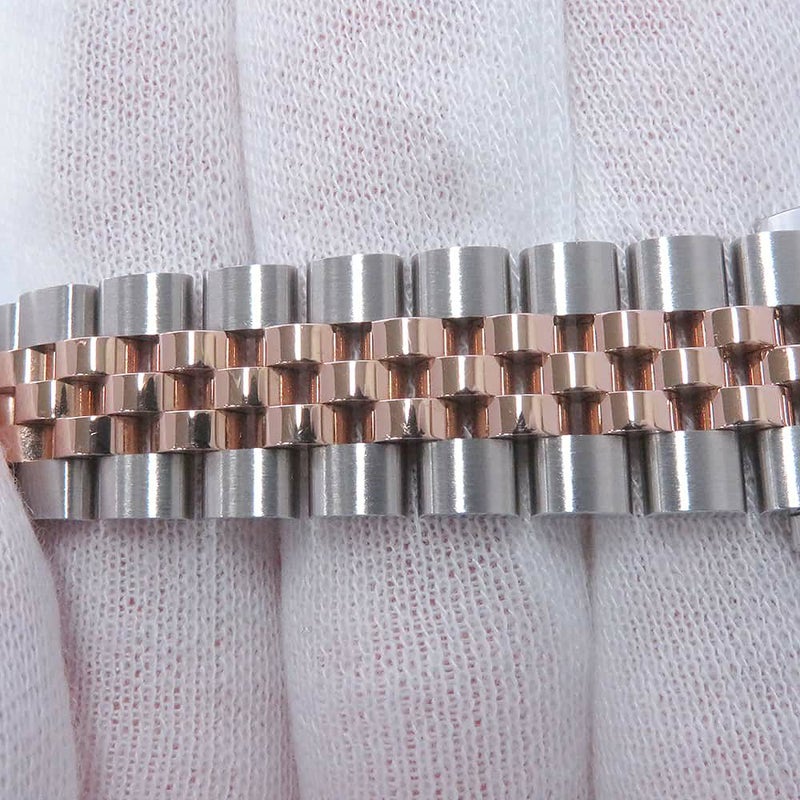 ロレックス レディ デイトジャスト SS/K18PG ダイヤベゼル 279381RBR ホワイトマザーオブパール文字盤 10Pダイヤ