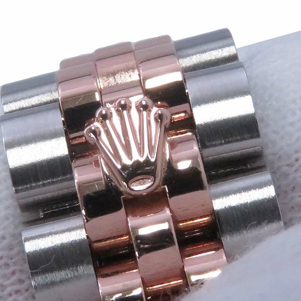 ロレックス レディ デイトジャスト SS/K18PG ダイヤベゼル 279381RBR ホワイトマザーオブパール文字盤 10Pダイヤ