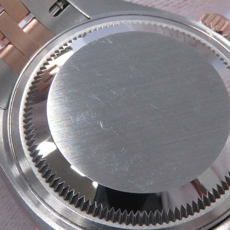 ロレックス レディ デイトジャスト SS/K18PG ダイヤベゼル 279381RBR ホワイトマザーオブパール文字盤 10Pダイヤ