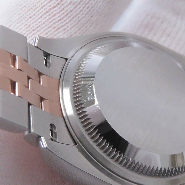 ロレックス レディ デイトジャスト SS/K18PG ダイヤベゼル 279381RBR ホワイトマザーオブパール文字盤 10Pダイヤ