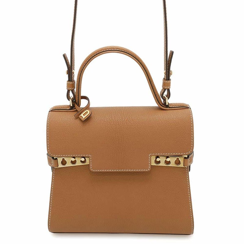 デルヴォー ハンドバッグ タンペートPM クリスピーカーフレザー AA0612AMF0ADNDO 2way ブラウン デルボー