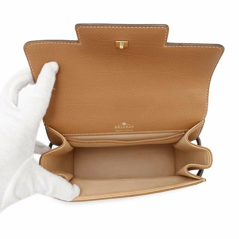 デルヴォー ハンドバッグ タンペートPM クリスピーカーフレザー AA0612AMF0ADNDO 2way ブラウン デルボー