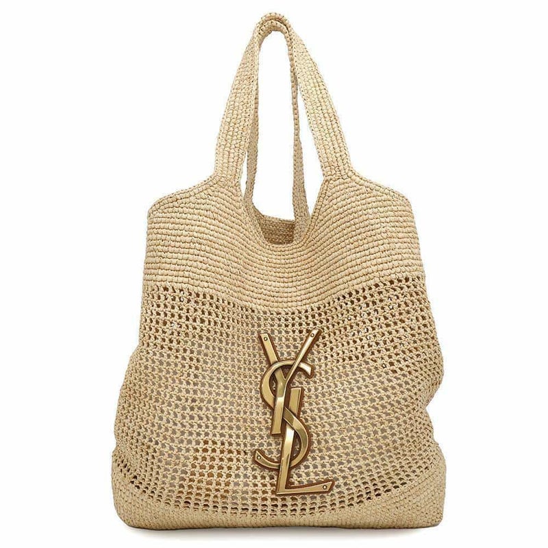 サンローランパリ トートバッグ イカール マキシ ショッピングバッグ ラフィアクロシェ 772191 SAINT LAURENT PARIS