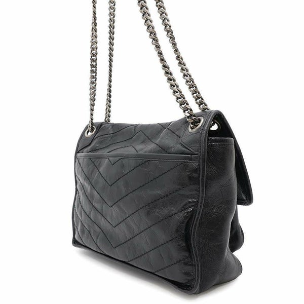 サンローランパリ チェーンショルダーバッグ ニキ ヴィンテージカーフレザー 498894 SAINT LAURENT PARIS 黒