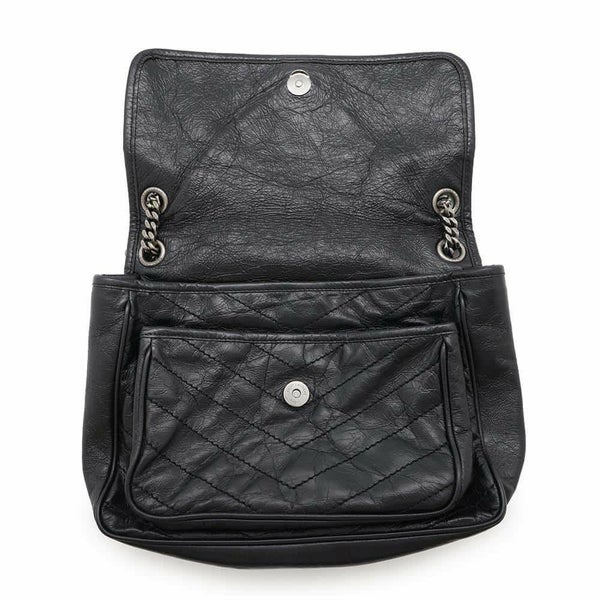 サンローランパリ チェーンショルダーバッグ ニキ ヴィンテージカーフレザー 498894 SAINT LAURENT PARIS 黒