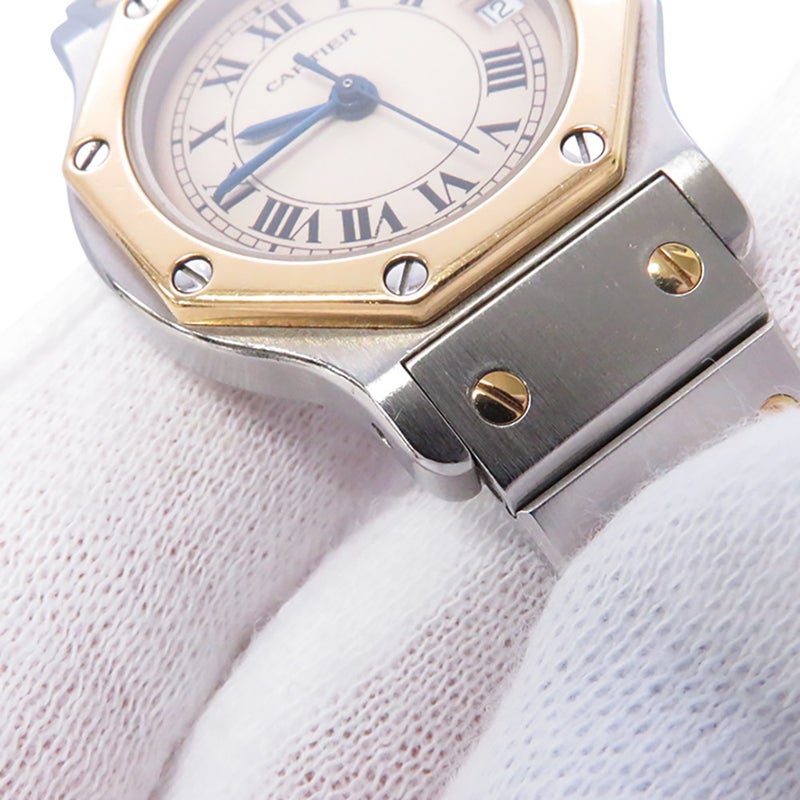 カルティエ サントスオクタゴン SM W2001683 Cartier 腕時計 アイボリー文字盤 クォーツ