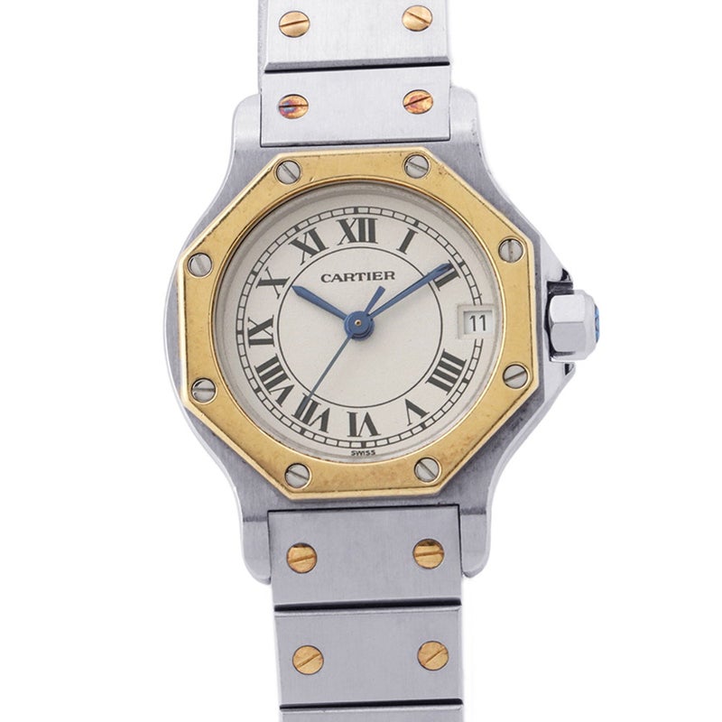 カルティエ サントスオクタゴン SM W2001683 Cartier 腕時計 アイボリー文字盤 クォーツ