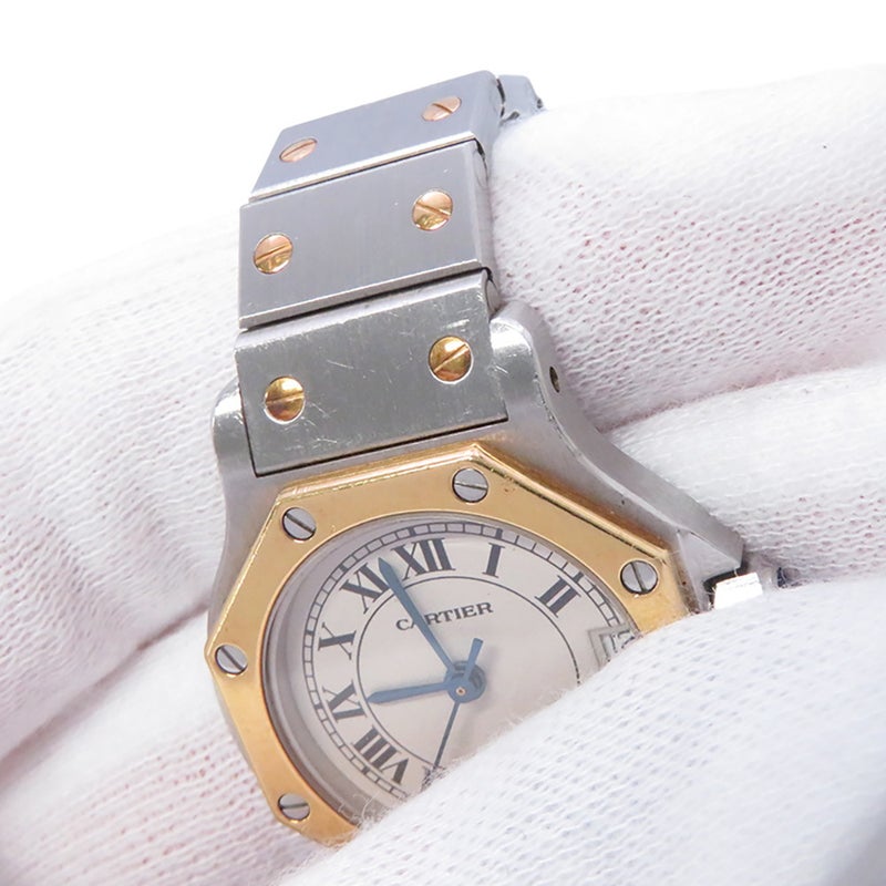 カルティエ サントスオクタゴン SM W2001683 Cartier 腕時計 アイボリー文字盤 クォーツ