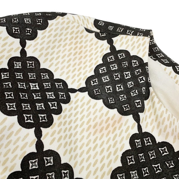 ルイヴィトン ワンピース ダミエディテール プリント コットン レディースサイズ34 LOUIS VUITTON 白 黒 ブラック