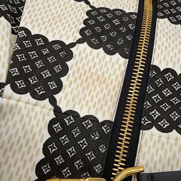 ルイヴィトン ワンピース ダミエディテール プリント コットン レディースサイズ34 LOUIS VUITTON 白 黒 ブラック