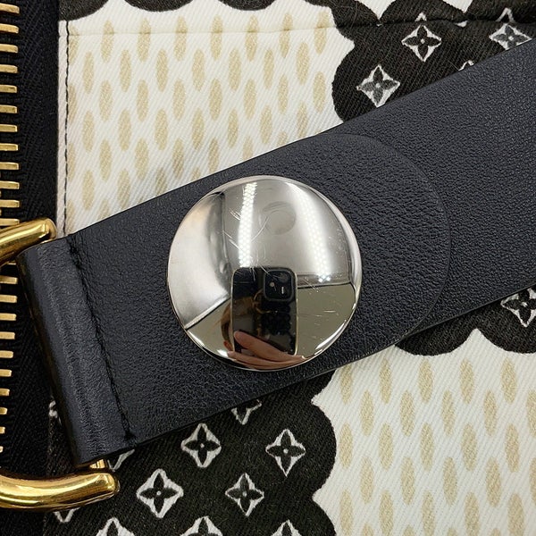 ルイヴィトン ワンピース ダミエディテール プリント コットン レディースサイズ34 LOUIS VUITTON 白 黒 ブラック