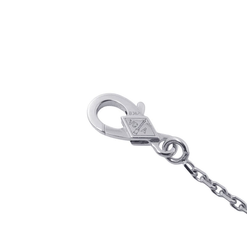 ヴァンクリ ネックレス ローズ ド ノエル クリップ スモール グレー マザーオブパール/ダイヤ 6P 計0.48ct K18WG VCARD30400