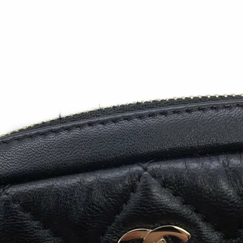 シャネル ポーチ ココマーク マトラッセ コスメポーチ ラムスキン A80909 CHANEL 小物入れ 化粧ポーチ 黒