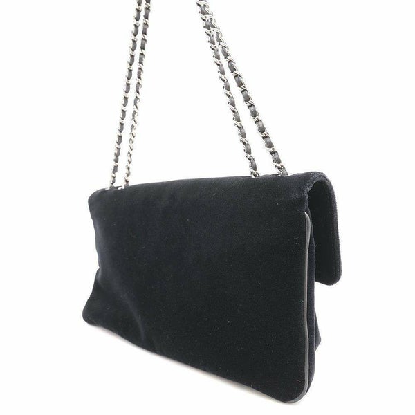 シャネル チェーンショルダーバッグ 2.55 ベロア CHANEL 黒