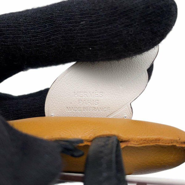 エルメス バッグチャーム ロデオPM ペガサス ナタ/セサミ/ブラック ラムスキン B刻印