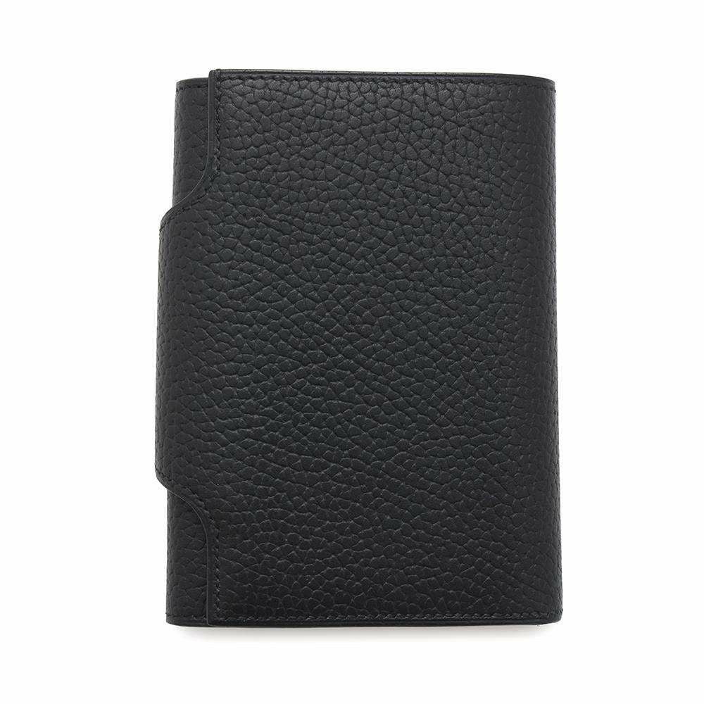 エルメス 二つ折り財布 イリアード コンパクト ブラック/シルバー金具