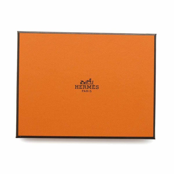 エルメス 二つ折り財布 イリアード コンパクト ブラック/シルバー金具 ヴァッシュ・ギャロップ・ドゥ・エルメス W刻印 黒