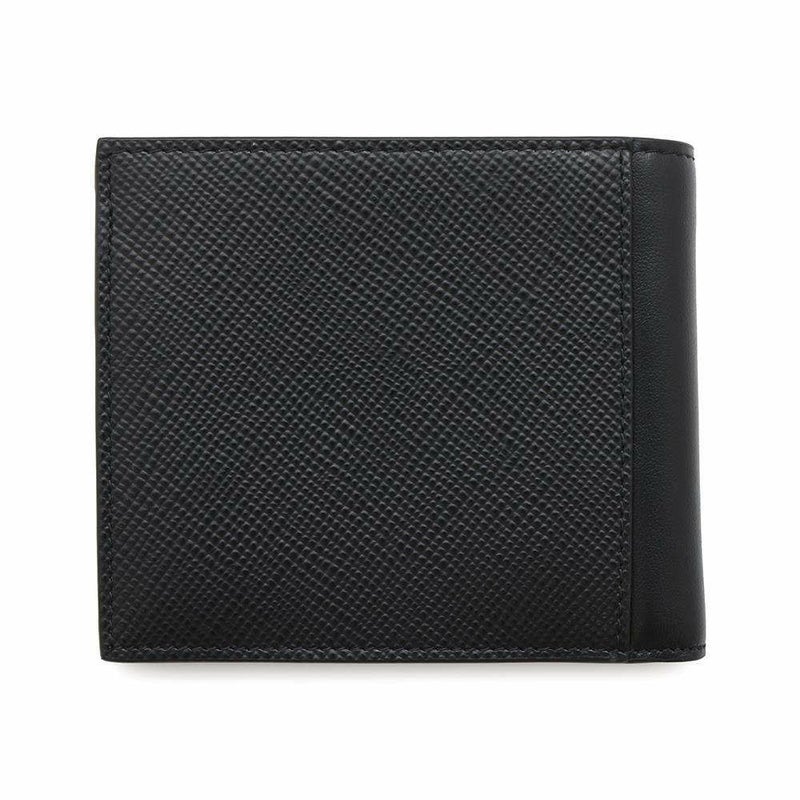 プラダ 二つ折り財布 サフィアーノ レザー ロゴPRADA 財布 メンズ 黒