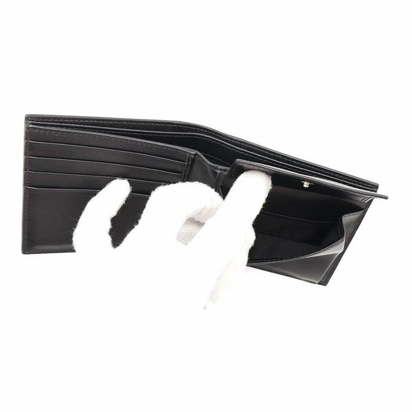 プラダ 二つ折り財布 サフィアーノ レザー ロゴPRADA 財布 メンズ 黒