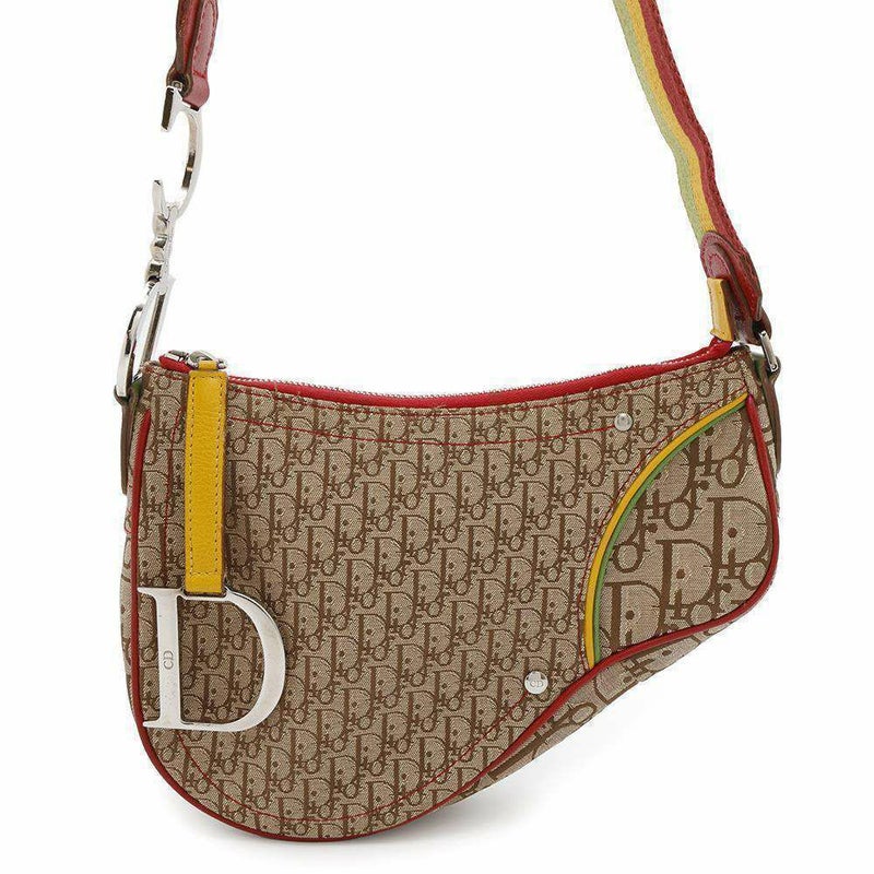 クリスチャン・ディオール ショルダーバッグ ラスタカラー オブリーク サドルバッグ Christian Dior トロッター