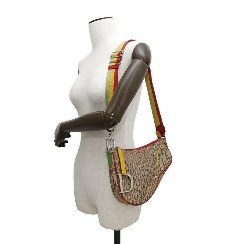 クリスチャン・ディオール ショルダーバッグ ラスタカラー オブリーク サドルバッグ Christian Dior トロッター