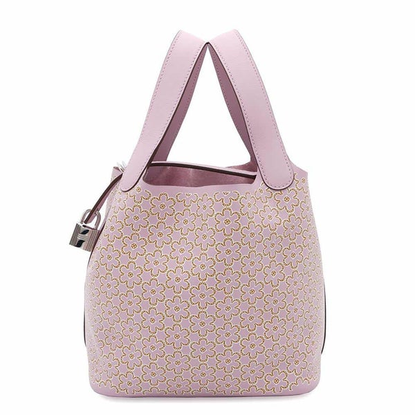 エルメス ハンドバッグ ピコタンロックPM ラッキーデイジー モーヴシルベストル/キュイーブル/ホワイト シルバー金具 スイフト U刻印