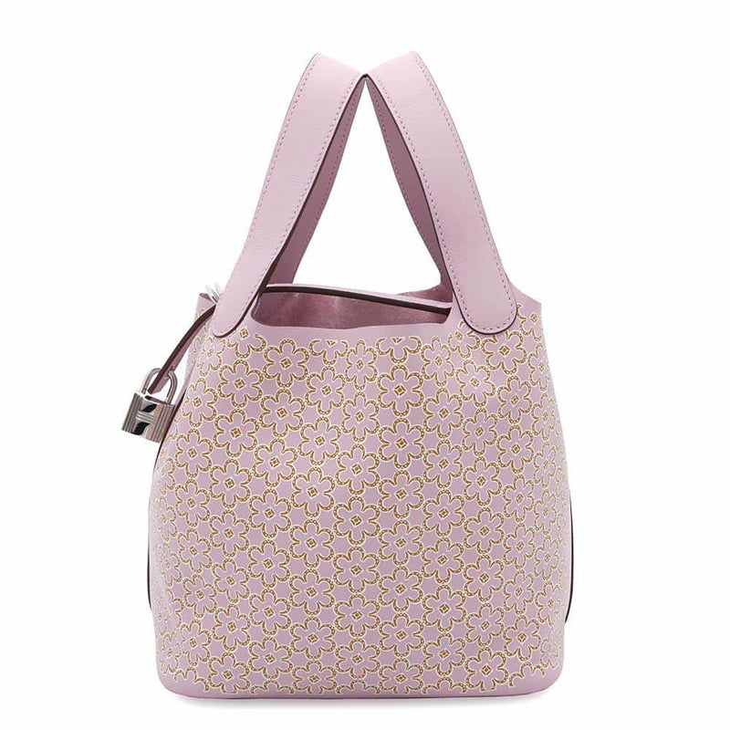 エルメス ハンドバッグ ピコタンロックPM ラッキーデイジー モーヴシルベストル/キュイーブル/ホワイト シルバー金具 スイフト U刻印