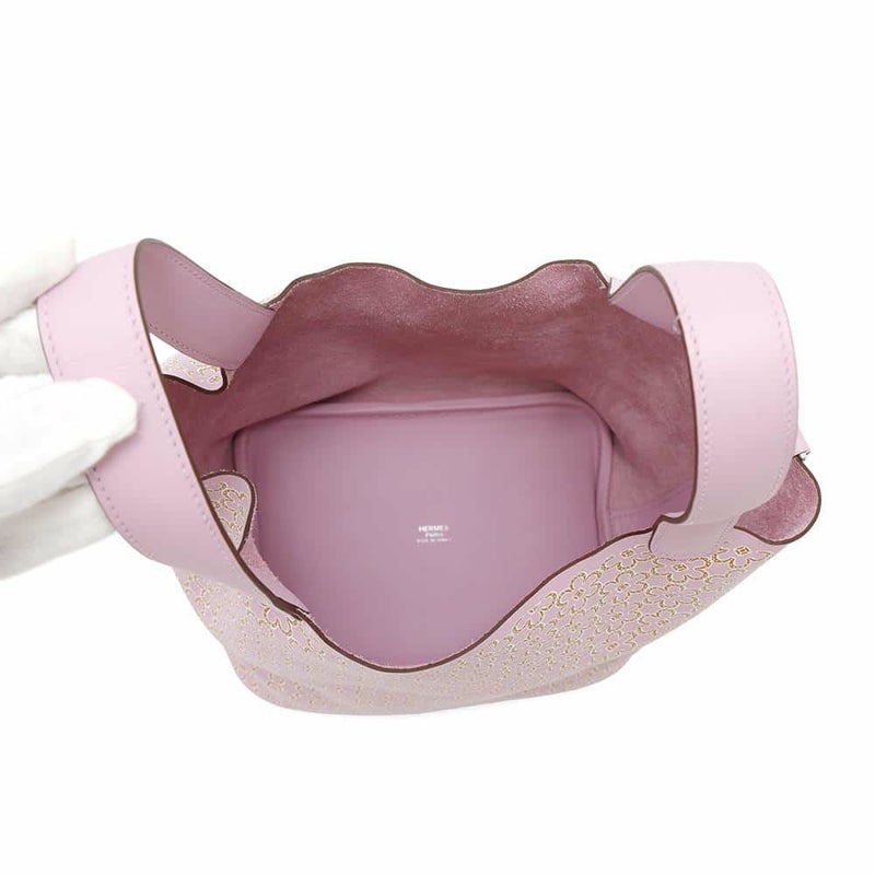 エルメス ハンドバッグ ピコタンロックPM ラッキーデイジー モーヴシルベストル/キュイーブル/ホワイト シルバー金具 スイフト U刻印