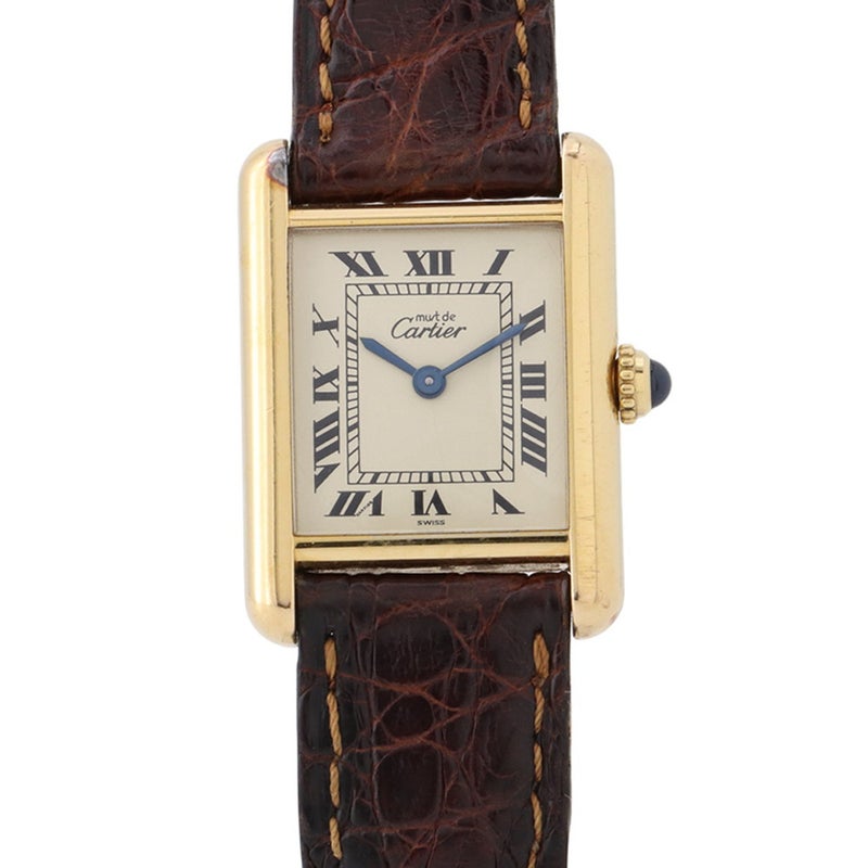 カルティエ マストタンク SM W1003153 シルバー925 Cartier 腕時計 アイボリー文字盤