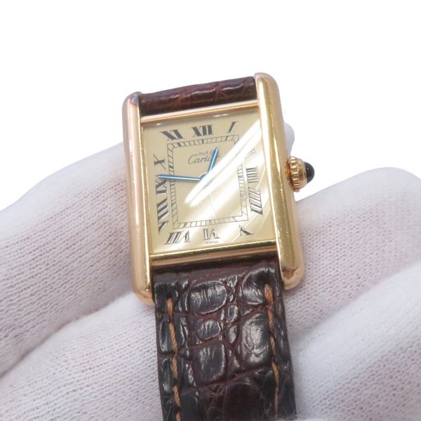 カルティエ マストタンク SM W1003153 シルバー925 Cartier 腕時計 アイボリー文字盤