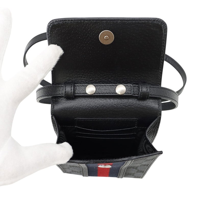 バレンシアガ ショルダーバッグ グッチコラボ ザ・ハッカープロジェクト オフィディア フォンポーチ 680130 BALENCIAGA GUCCI 黒