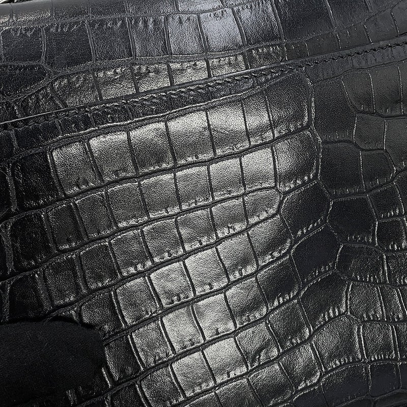 サンローランパリ チェーンショルダーバッグ サンセット ミディアム クロコ型押しレザー 442906 SAINT LAURENT PARIS 黒 2way