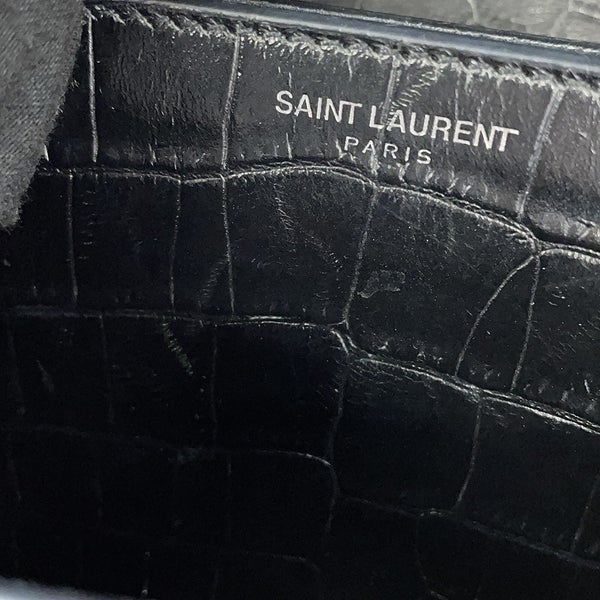 サンローランパリ チェーンショルダーバッグ サンセット ミディアム クロコ型押しレザー 442906 SAINT LAURENT PARIS 黒 2way
