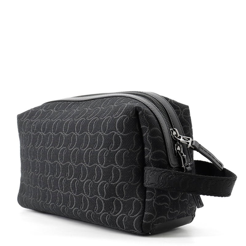 クリスチャン・ルブタン クラッチバッグ ZIP N FLAP ジャカード キャンバス 1245219 Christian Louboutin 黒