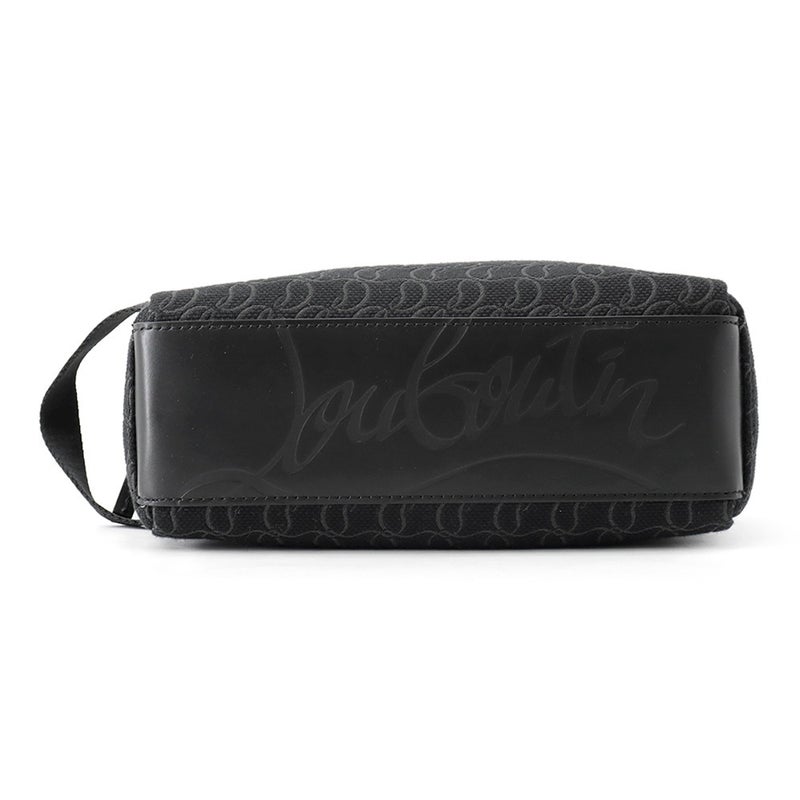 クリスチャン・ルブタン クラッチバッグ ZIP N FLAP ジャカード キャンバス 1245219 Christian Louboutin 黒