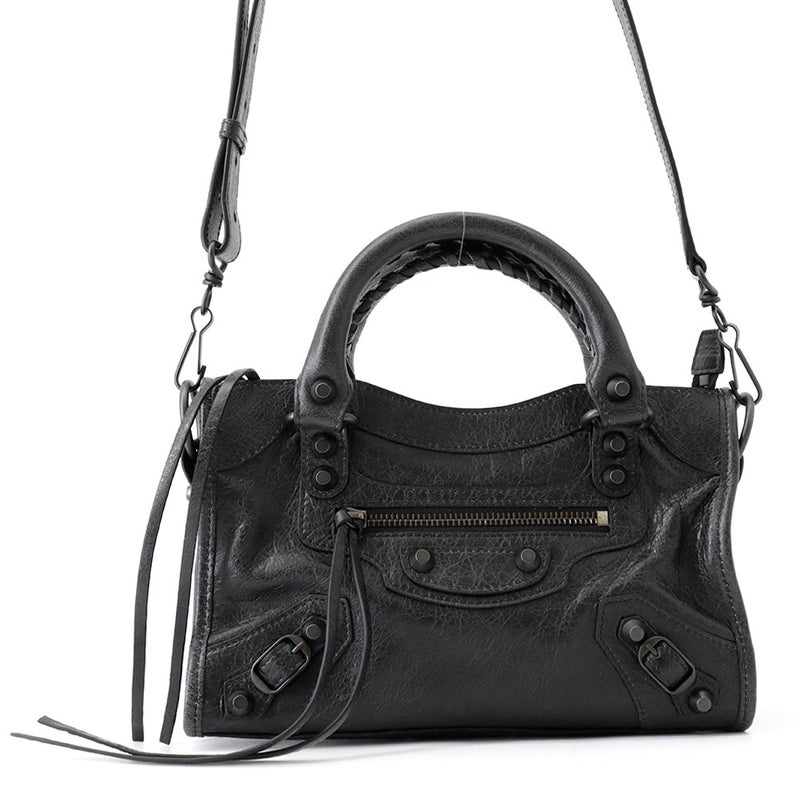 バレンシアガ ハンドバッグ Le City ミニ レザー 806395 BALENCIAGA ２wayショルダー 黒