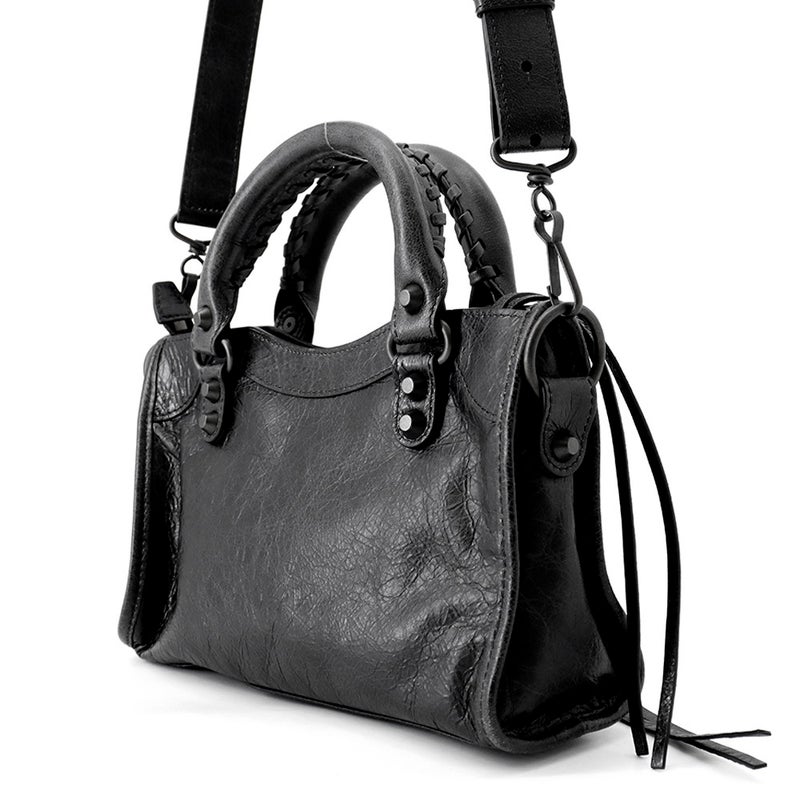 バレンシアガ ハンドバッグ Le City ミニ レザー 806395 BALENCIAGA ２wayショルダー 黒