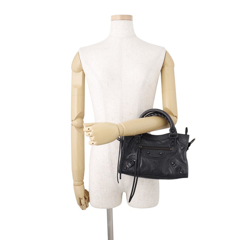 バレンシアガ ハンドバッグ Le City ミニ レザー 806395 BALENCIAGA ２wayショルダー 黒