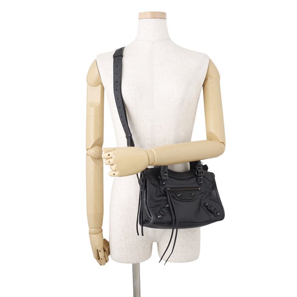 バレンシアガ ハンドバッグ Le City ミニ レザー 806395 BALENCIAGA ２wayショルダー 黒