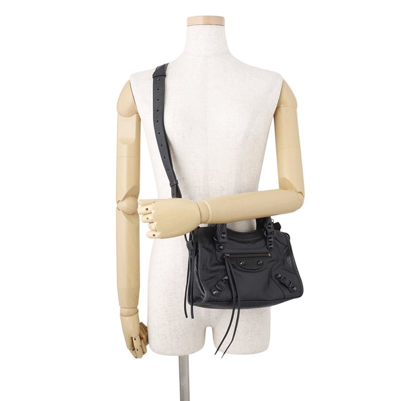バレンシアガ ハンドバッグ Le City ミニ レザー 806395 BALENCIAGA ２wayショルダー 黒