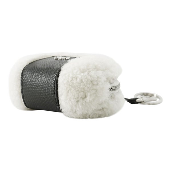 フェンディ チャーム  おにぎり カルングスネークレザー/シープファー 7AP080 FENDI チャーム 白 黒