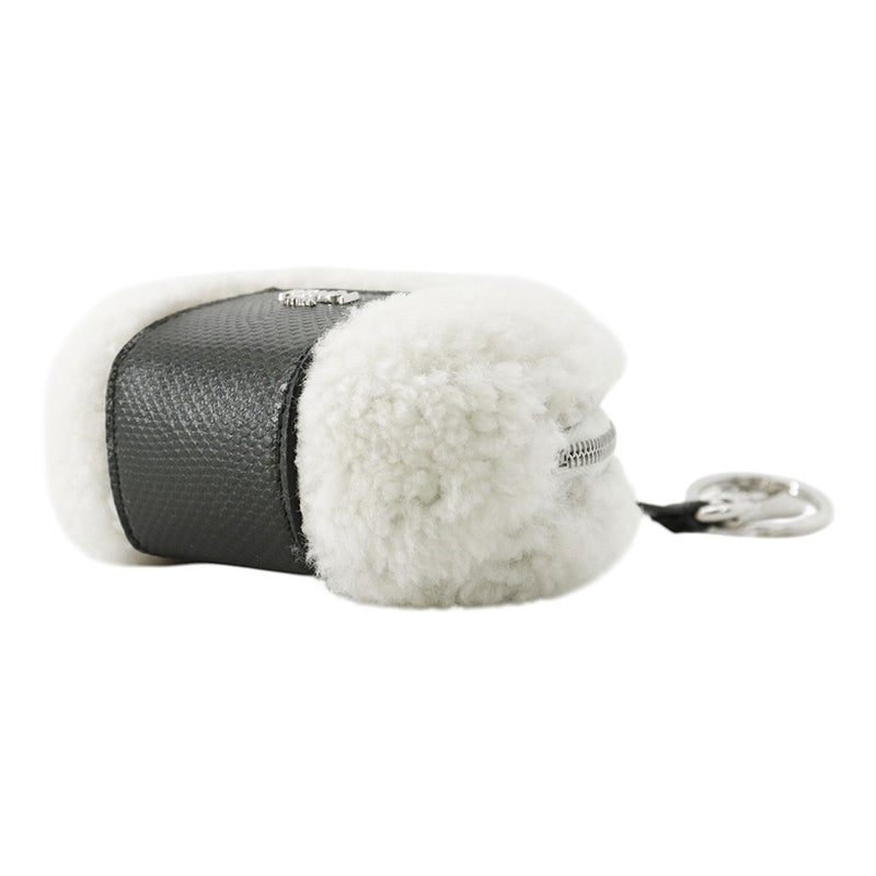 フェンディ チャーム  おにぎり カルングスネークレザー/シープファー 7AP080 FENDI チャーム 白 黒
