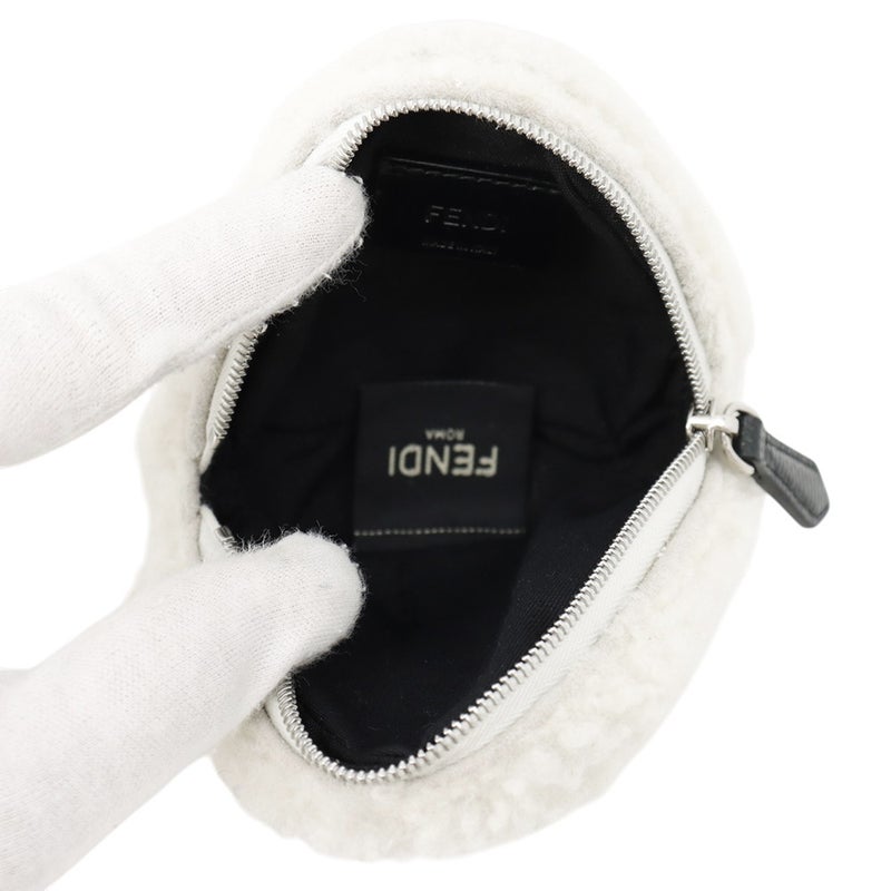 フェンディ チャーム  おにぎり カルングスネークレザー/シープファー 7AP080 FENDI チャーム 白 黒