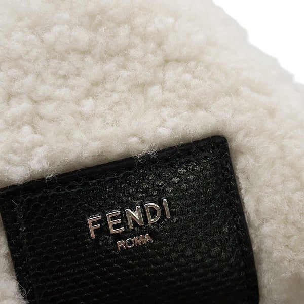 フェンディ チャーム  おにぎり カルングスネークレザー/シープファー 7AP080 FENDI チャーム 白 黒