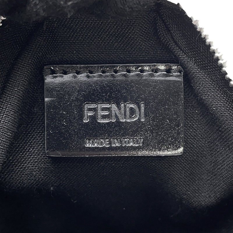 フェンディ チャーム  おにぎり カルングスネークレザー/シープファー 7AP080 FENDI チャーム 白 黒