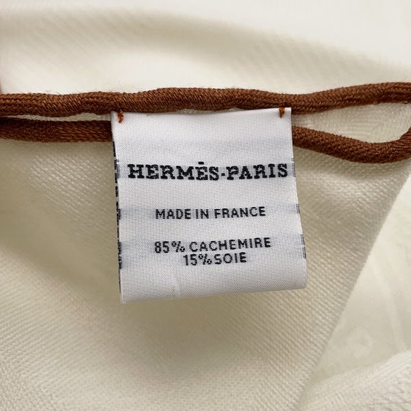 エルメス スカーフ ロザンジュ ニュー・リブリス  カシミヤ シルク HERMES ストール 白