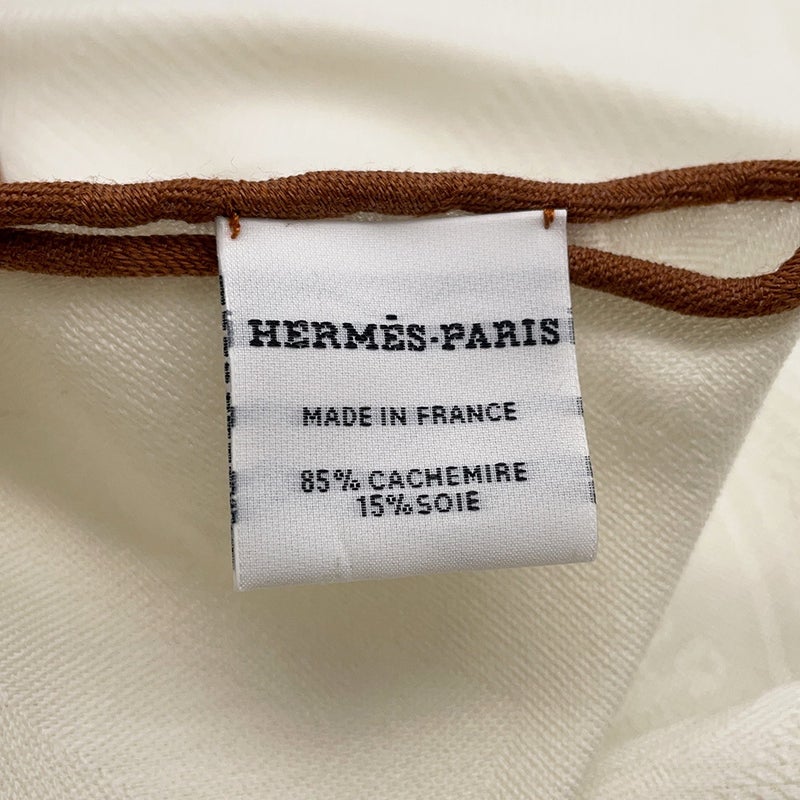 エルメス スカーフ ロザンジュ ニュー・リブリス  カシミヤ シルク HERMES ストール 白
