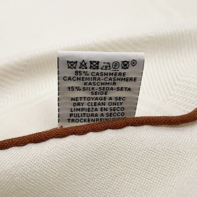 エルメス スカーフ ロザンジュ ニュー・リブリス  カシミヤ シルク HERMES ストール 白
