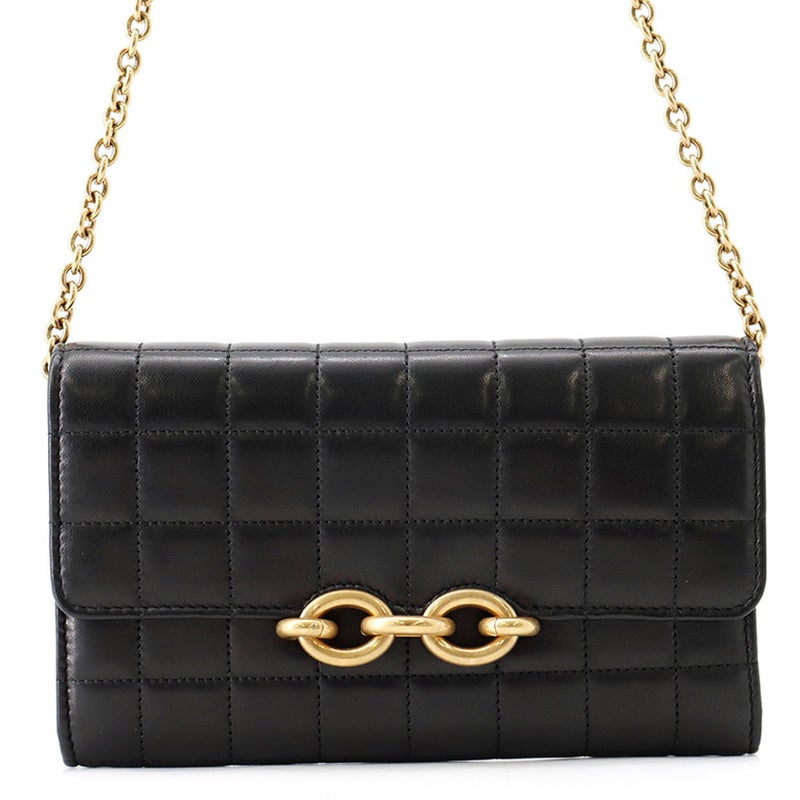 サンローランパリ チェーンショルダーウォレット ル・マイヨン カーフレザー 696608 SAINT LAURENT PARIS 財布 黒