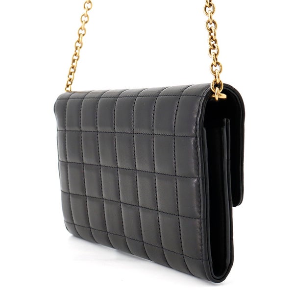サンローランパリ チェーンショルダーウォレット ル・マイヨン カーフレザー 696608 SAINT LAURENT PARIS 財布 黒